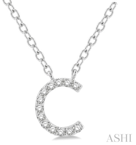 10K Gold "B" Diamond Initial Necklace