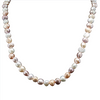 Estate Sterling Sliver Multi Color Fresh Water Pearl Necklace 5-7mm 17in