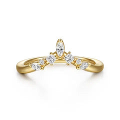 14K Yellow Gold Starlight Diamond Contour Band