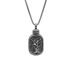 Sterling Silver Tree of Life Vial Necklace