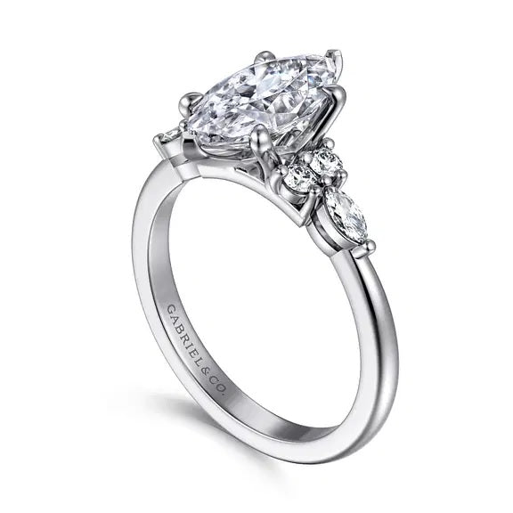 14K White Gold 1CT MQ Center Diamond Engagement Ring Avah S2249553