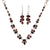 Sterling Silver Garnet Bezel Set Necklace & Earring Set