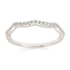 14K White Gold Diamond Contour Wedding Ring