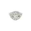 Estate Plat/14kt White Gold Bridal Set 1.76ct Pear 1ctw Sides