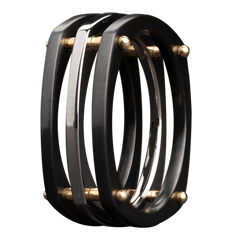 Men's Square Zirconium Ring Three Row