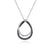 Sterling Silver Teardrop Necklace with Black Spinel