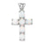 Sterling Silver Created Opal Cross Necklace
