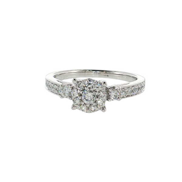 Estate 14kt White Gold Illusion Top Diamond .63ctw I I1 Engagement ring