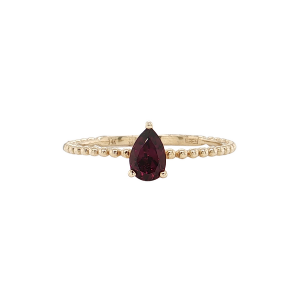 14kt Yellow Gold .55ctw Pear Rhodolite Garnet Ring