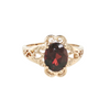 14KY 2CT GARNET FILAGREE RING
