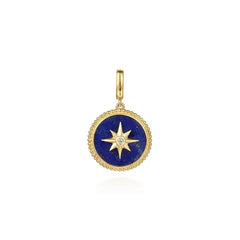 Bujukan 14K Yellow Gold & Lapis Medallion