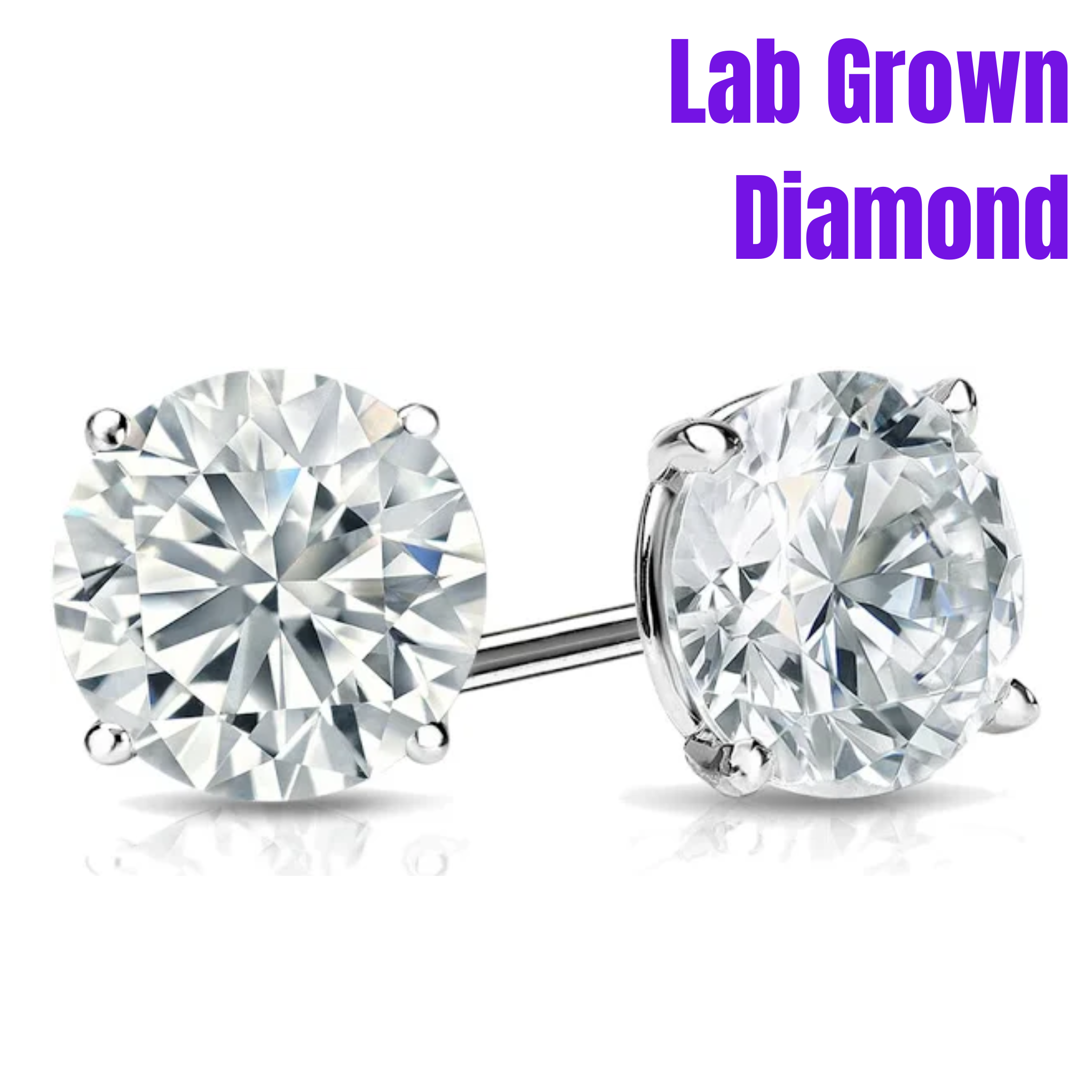 14K White Gold Lab Grown Diamond Stud Earrings 2.05CTW