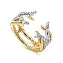 14K Two Tone Diamond Enhancer Ring Guard .29CTW S2086912