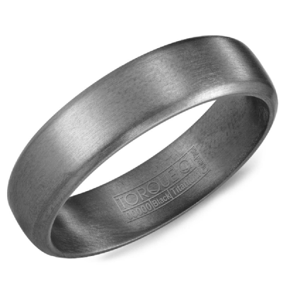 Men's Tantalum 6MM Rounded Edge Ring with Sandpaper Finish Size 10