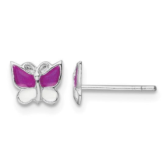 STERLING PINK WHITE ENAMEL BUT