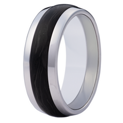 Men's Cobalt Forged Carbon Fiber Inlay Ring - Size 10