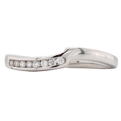14K White Gold Channel Set Diamond Band