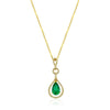 18K YG 1.20CT PS EMERALD .23CTW DIAMOND PENDANT