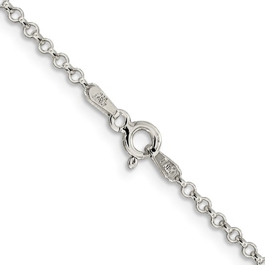 Sterling Silver Rolo Chain 22" 2MM Width
