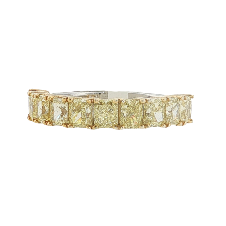 14K T/T 3.10CTW RADIANT YELLOW DIAMOND BAND