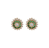 14KY DIA .68CTW EMERALD .16CTW STUDS