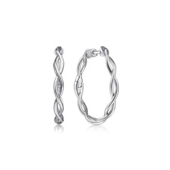 Sterling Silver 25MM Twisted Hoop Earrings