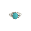 S/S OVAL TURQ SOLITAIRE RING