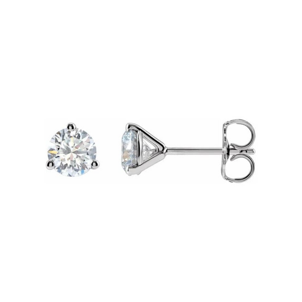 14K White Gold Round Martini Stud Earrings 1/5CTW.