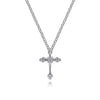Bujukan Sterling Sliver .02ctw G-H SI+ Cross Necklace 16in S2299096