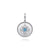 Sterling Silver Blue Topaz and White Sapphire Bujukan Medallion Pendant in size 24mm