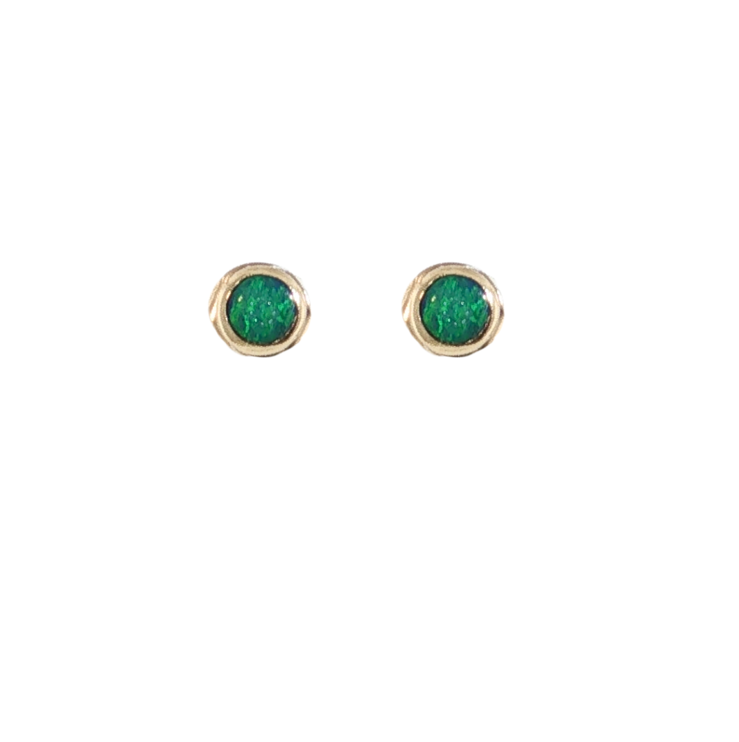 14K YG .25CTW OPAL STUDS