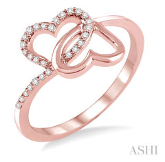 14K Rose Gold Heart Ring with Diamonds .10CTW