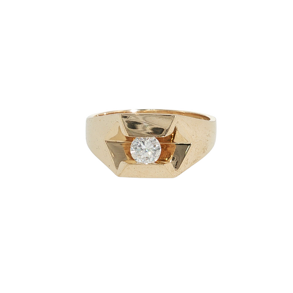 Estate 14kt Yellow Gold .37ct Diamond Mens Ring
