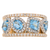 14K Multi-Shape Aquamarine & Diamond Band
