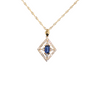 14K YG .32CT SAPPHIRE .26CTW DIA LESLIES 1MM SINGAPORE 18"