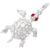 STERLING RED CZ TURTLE CHARM