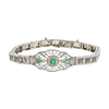 14KW VINTAGE EMERALD FILIGREE BRACELET