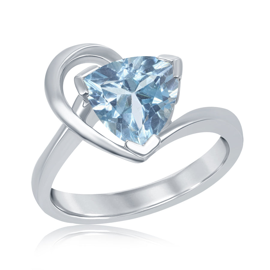 Sterling Silver Trillian Blue Topaz Solitaire Ring