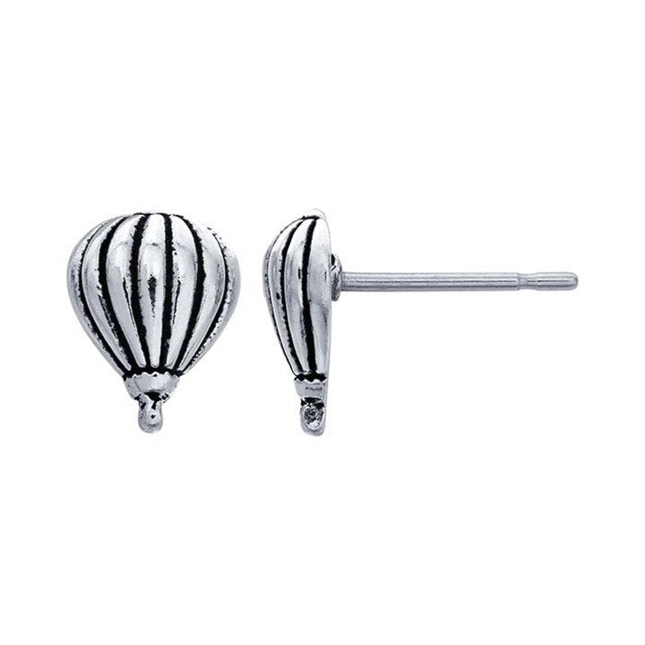 Sterling Silver Striped Hot Air Balloon Stud Earrings