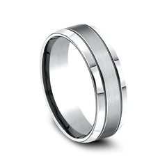 Cobalt Chrome Men's Ring with Blackened Design - Size 10