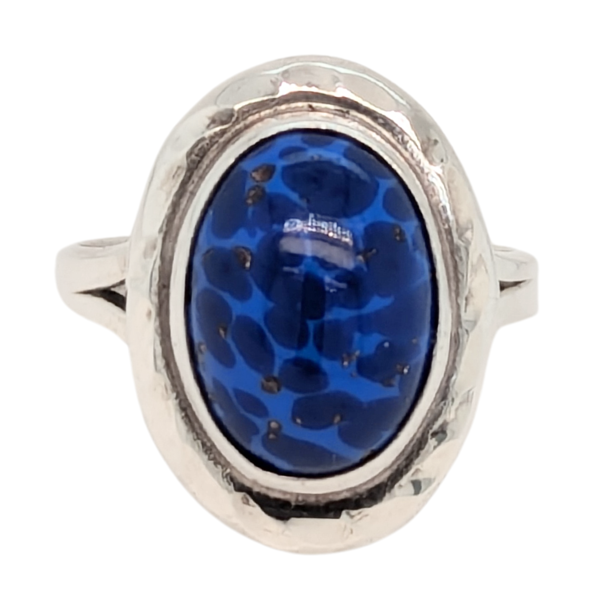 Estate: Sterling Silver Lapis Lazuli Oval Ring