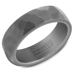 Men's Tantalum 7MM Hammered Frosted Ring Size 10