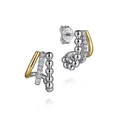 Bujukan Sterling Silver J Hoop Earrings