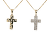 18KT TT DIA .55CTW REVERSIBLE CROSS