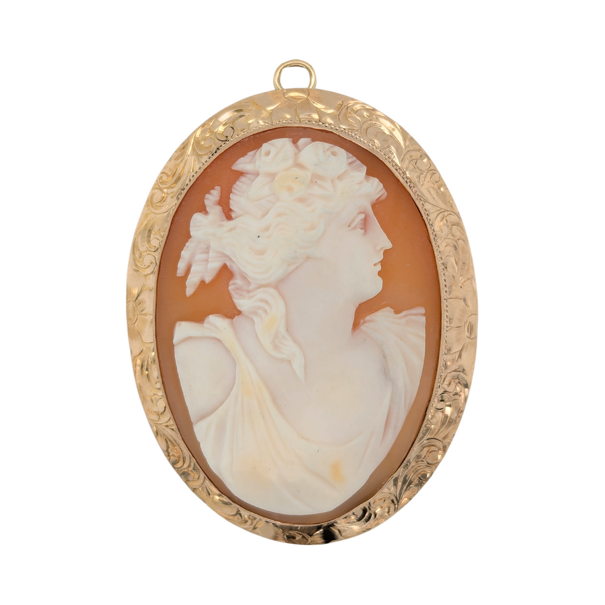 Estate: 10K Gold Vintage Cameo Pendant and Pin