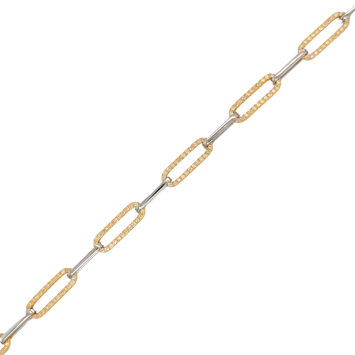 14K Paperclip Natural Yellow Diamond Bracelet