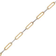 14K Paperclip Natural Yellow Diamond Bracelet