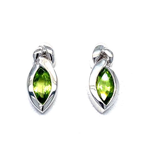 STERLING 1.03CTW PERIDOT EARRI