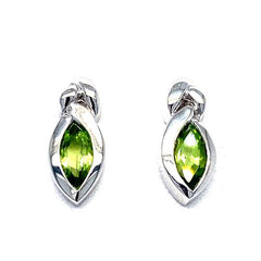 STERLING 1.03CTW PERIDOT EARRI