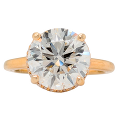 14K Yellow Gold 5CT Diamond Hidden Halo Ring